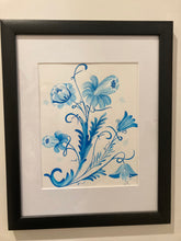 Load image into Gallery viewer, Blue floral - evolution of a raver - (8" x 10")