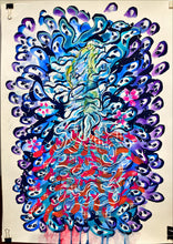 Load image into Gallery viewer, Evolution of a raver (1 of 2) - 18x24 Gouache on paper (Rhiannon Morgan, 2025)