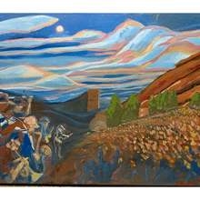 Load image into Gallery viewer, Red Rocks Concert - Original Acrylic by John Bukaty 36" x 60"