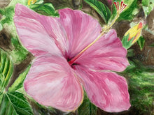 Load image into Gallery viewer, Pink Hibiscus watercolor - Original Watercolor 18x24 or Fine Art Prints
