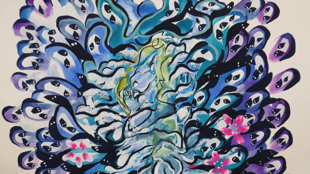 Sister Piece One - 18x24 Gouache on paper (Rhiannon Morgan, 2025)