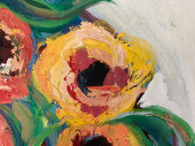 Load image into Gallery viewer, Bold round flowers - Laurie Maurer Shelton - Original Oil
